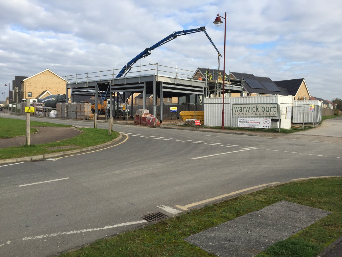 WarwickBurt's tweet photo. BRACE DEIN #CAMBOURNE #CAMBS New Co Op shaping up  with first floor being cast to receive 4 flats @Newcrest_Ltd @QuartzPS @BCALconsulting https://t.co/gZEo3Twvqc
