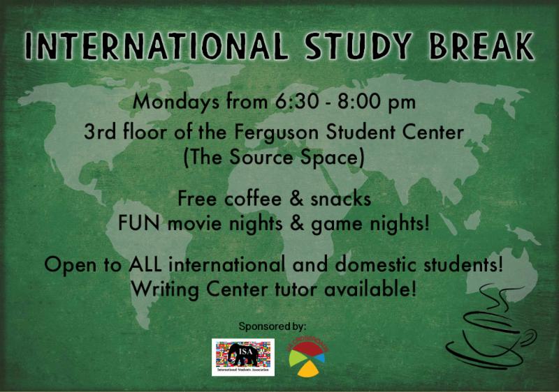 Don't forget to check out the International Study Break tonight with <a href="/Crossroads_UA/">Crossroads Civic Engagement Center</a> ! #OTOB