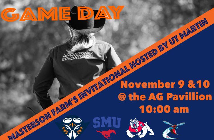 UTM_Equestrian's tweet photo. Come out Thursday and Friday and support us as we host our Masterson Farm's Invitational. Go Skyhawks #UTMEQ #RiseUp https://t.co/2Efo7ueSEQ