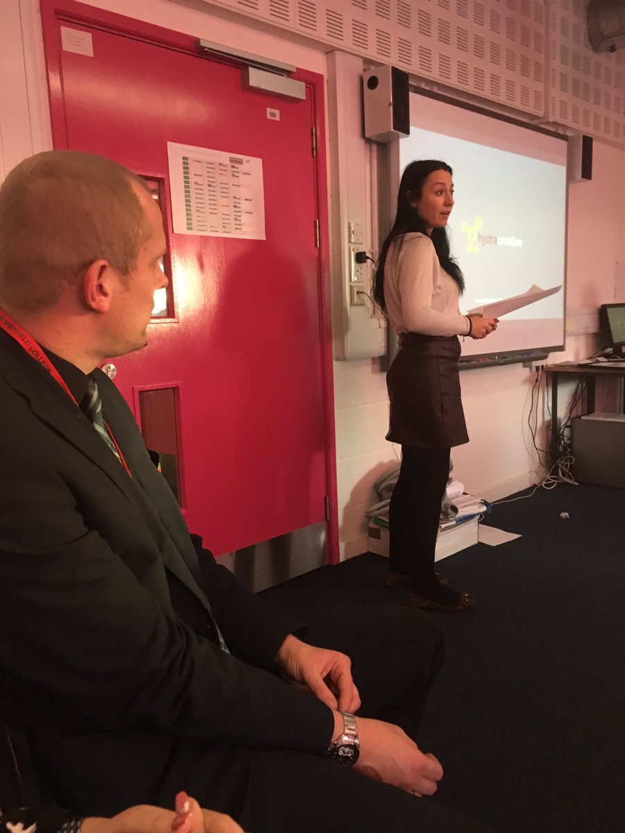 JilltyWhite's tweet photo. Look here @Hydra_Creative Amy and Jemma have @markdfarnsworth from @theworkstation  and the @Business_SheffC students spellbound! #justfab https://t.co/xazjNq5I1L