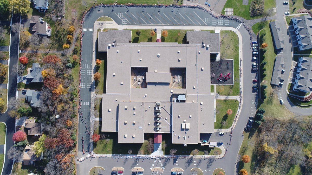 patricksmith111's tweet photo. Basswood unites aginast bullying by joining hands around the school @ISD279 #bwbulldogs Check out the flyover here: https://t.co/sRja6uxvSz https://t.co/6sIks6l2m8