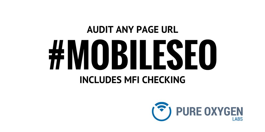 PureO2Labs's tweet photo. Check out our mobile SEO page auditing tool with MFI checking. Try it and tell us what you think @PureO2Labs https://t.co/b3nESTlGiG #mobileseo #mobileaudit #SMX @methode @JohnMu https://t.co/GhgAOMwCuj