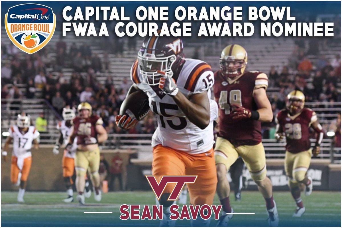 Matt_Fortuna's tweet photo. Congrats to @VT_Football WR @Allmet_Boogie, this week's @OrangeBowl-@TheFWAA Courage Award nominee. https://t.co/TK0qfmDvgs https://t.co/pj7WZyHi0g