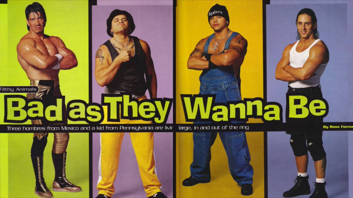Jason_Gilliam05's tweet photo. My one my fav groups in wrestling is  the filthy animals #mysterio #Konnan #Kidman #Juventud #Disco #Eddie #Torrie
#Tygress https://t.co/8DToK11nxd