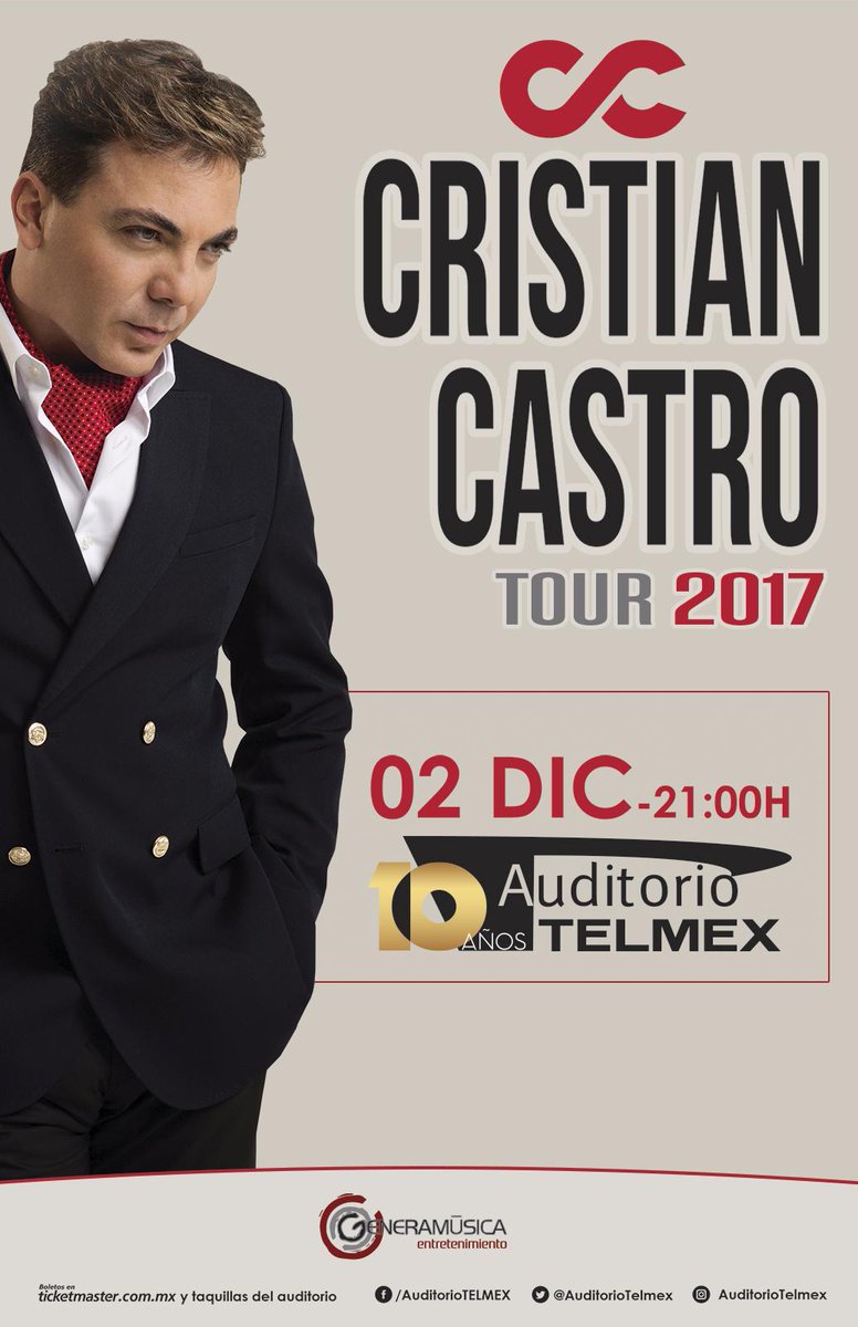 GeneraMusica's tweet photo. Este diciembre cantemos junto con @CristianCastro en #Guadalajara. Nos vemos en el @AuditorioTelmex #GenerandoEmociones https://t.co/0OMpj94gDT