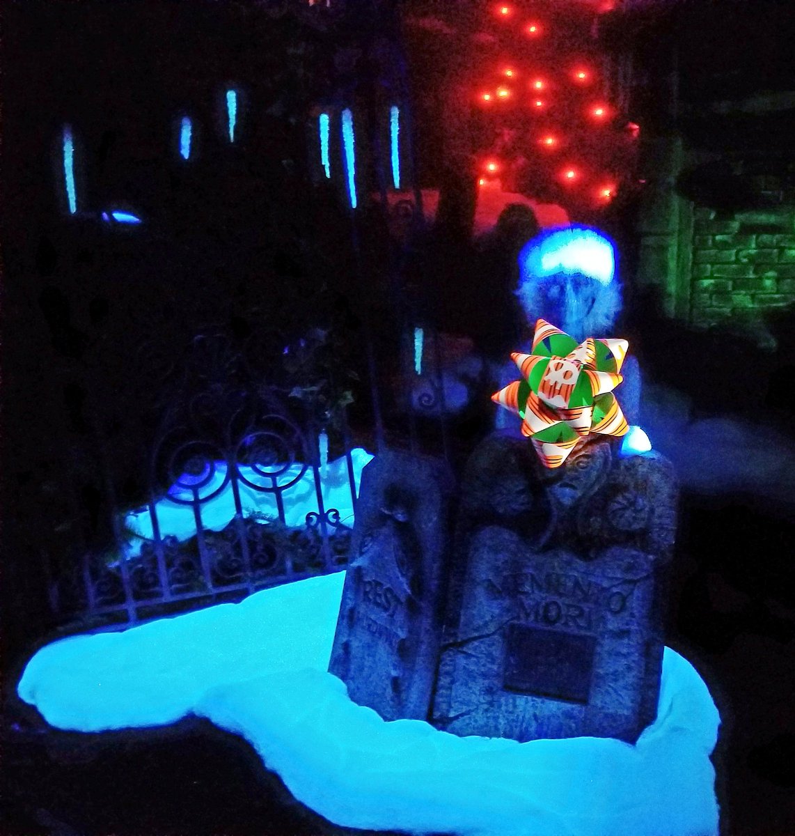 Visited #Disneyland recently - haunted mansion combined #Christmas and #Halloween with Nightmare before Christmas theme. No #mistletoe? ;)