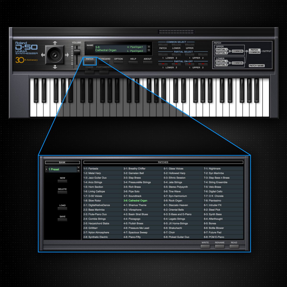 TheRolandCloud's tweet image. Fans of the D-50, rejoice!  Want to load your beloved patches into the Roland Cloud D-50? Now you can! ow.ly/kPZF30g86TS #d-50 #Roland