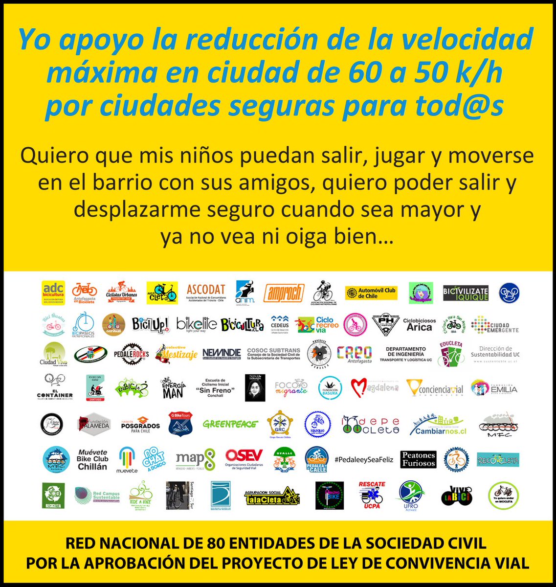 bicicultura's tweet photo. Senador Juan Antonio Coloma @jacoloma, tal como Ud. dijo el 2011, "En la vida es bueno oír": ciudadanos exigen pronta #LeyConvivenciaVial https://t.co/fJQlyIZTs8