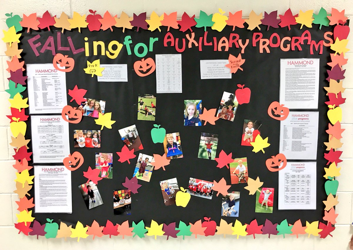 Mr_KNWhite's tweet photo. Check out the updated Auxiliary Programs bulletin board in the LS designed by Susan Moon! #stayintheknow #HammondPLUSPrograms #ExtendedDay https://t.co/Aj3zPvC5aX