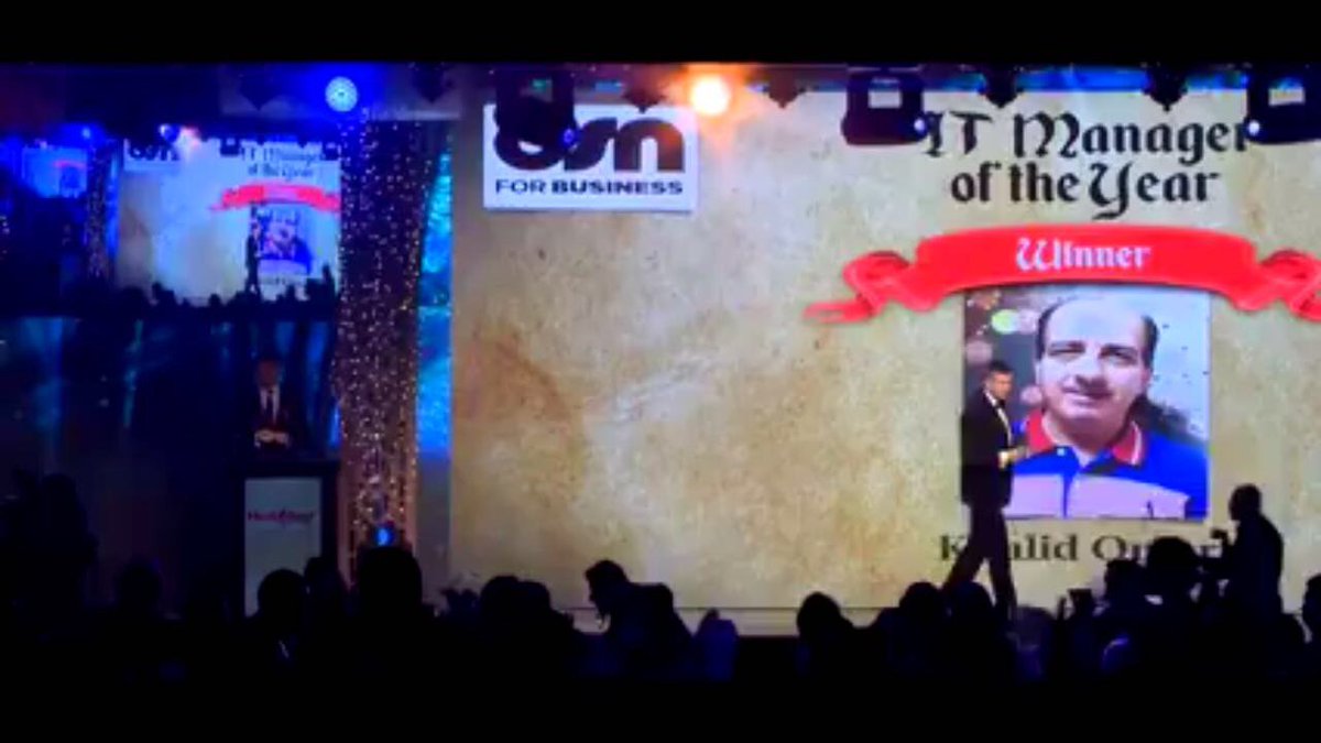 MovenpickHotels's tweet photo. Our colleague Khalid Omari, Director of IT @MovenpickJo  won IT  of the year! Big congrats! #Proud https://t.co/zsK76aUiHZ