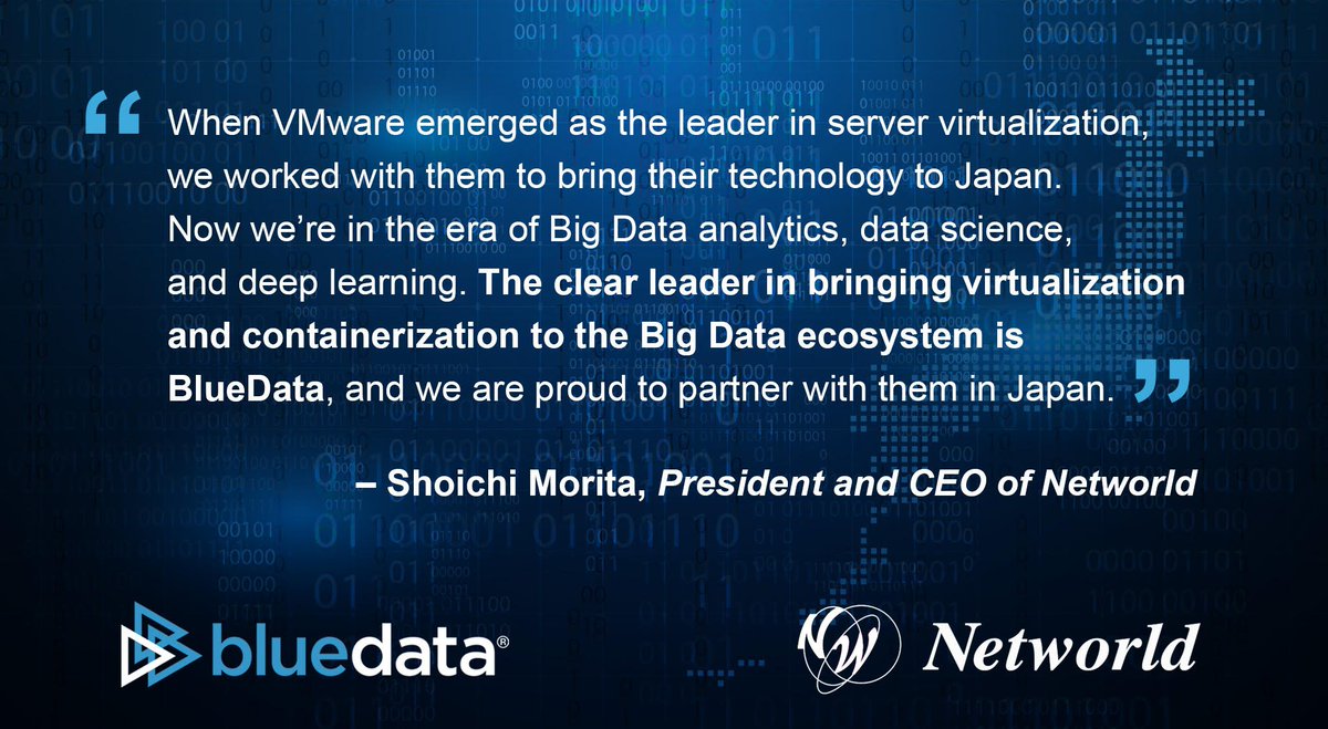JSchroedl's tweet photo. Today @BlueData announced a partnership w/ Networld to bring #BigData-as-a-Service to Japan: https://t.co/zL18aMq2Cy https://t.co/crMMPbcW0H