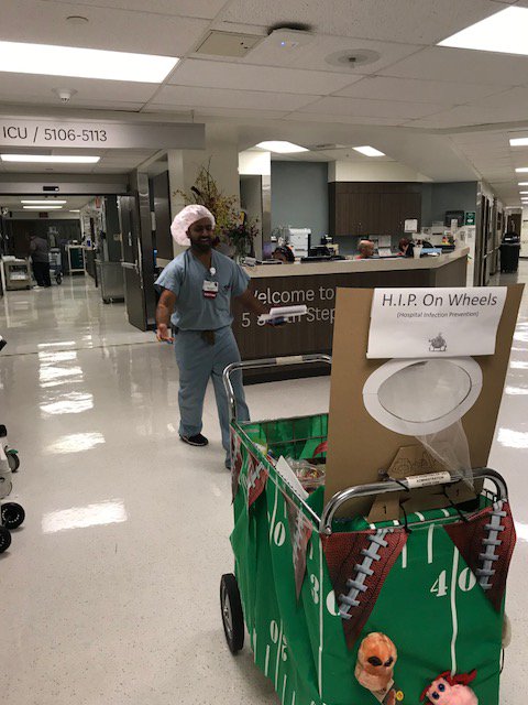KeckIP's tweet photo. Celebrating Infection Prevention Week. Dr. Chopra throws and scores on his first try. Watch out USC Football! #IIPW2017 https://t.co/0JsCCJmYn0