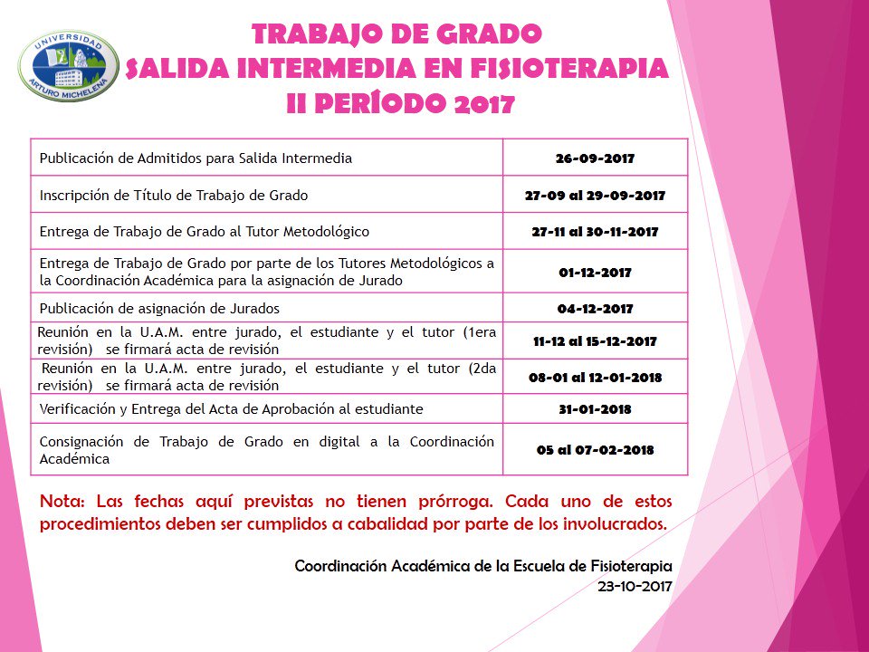 EscFT_UAM's tweet photo. CRONOGRAMA TRABAJO DE GRADO SALIDA INTERMEDIA (TSU) 2017-II https://t.co/24n5aedXVz