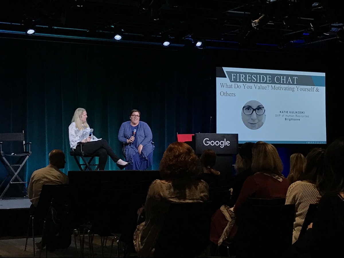MITX's tweet photo. Sr. Vice President of Human Resources @katiekulikoski @Brightcove on how to motivate employees! #MITXTALENT https://t.co/nzMqkUHo1e
