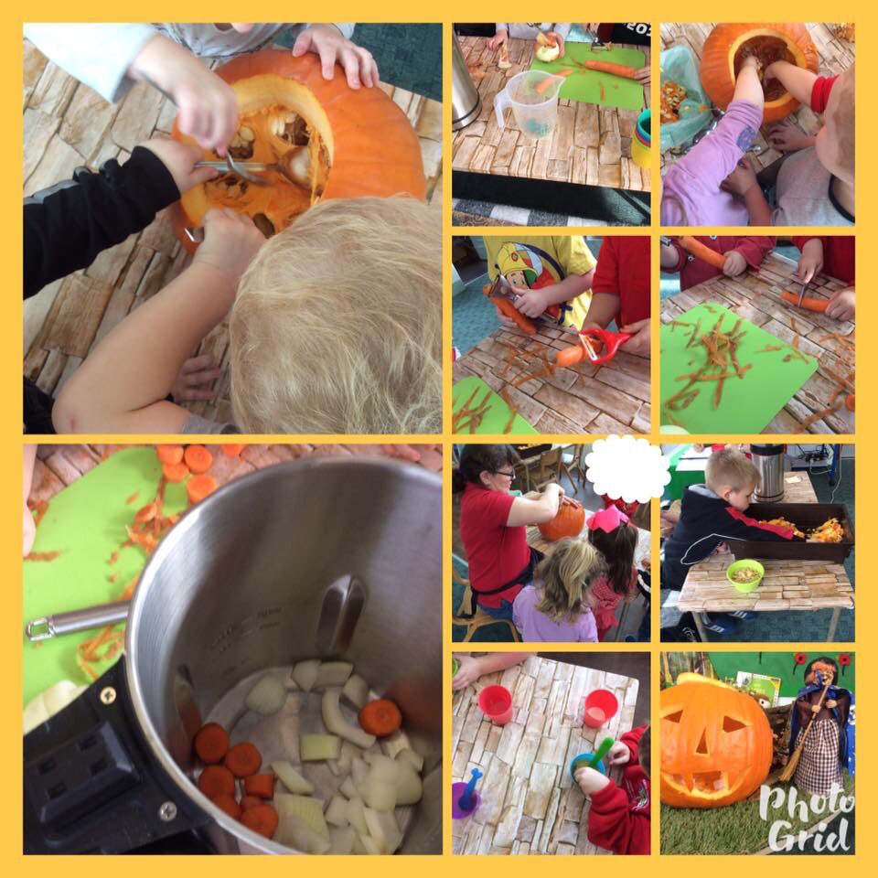 Scooping, scraping, cutting, chopping.......all to make pumpkin soup , Ladywell Children’s Centre 🎃<a href="/powyssch/">Ysgolion Powys</a> <a href="/magikinc17/">Magik Incorporated</a>