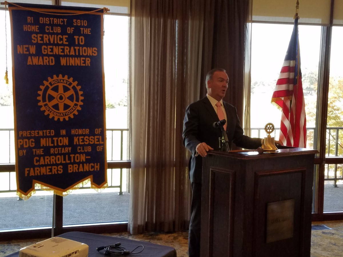Happy to have my colleague <a href="/JudgeRoach/">Judge John Roach</a> speak to my Rotary <a href="/PlanoMetro/">Plano Metro Rotary</a> about his Veteran's Court.