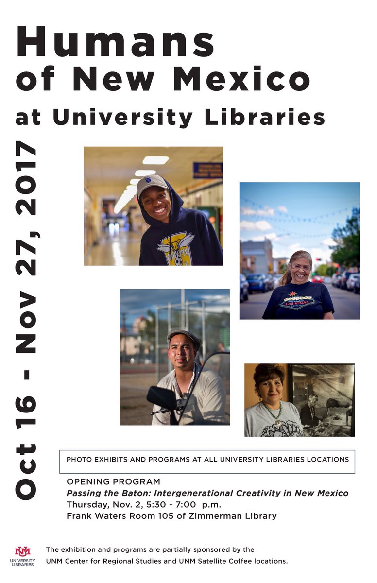 undocu_scholar's tweet photo. If you are at any of the 4 @UNMLibraries - make sure to check out our @humansofnewmex exhibits! https://t.co/AjbGwG80HH