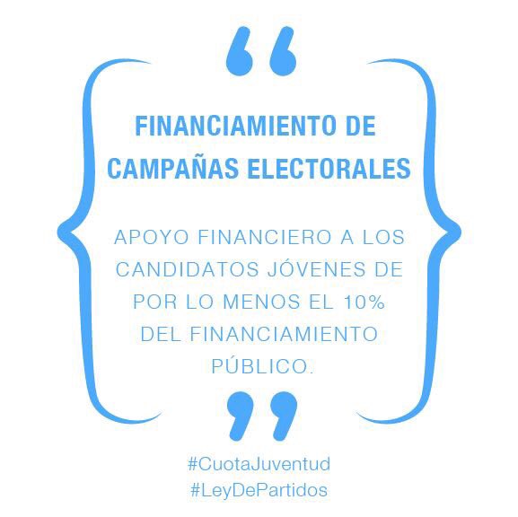 mijrdoficial's tweet photo. Que candidatos jóvenes cuenten con mínimo de 10% de financiación pública para campaña, es un pedimento justo. #CuotaJuventud #LeyDePartidos https://t.co/QzOPsrHTs6