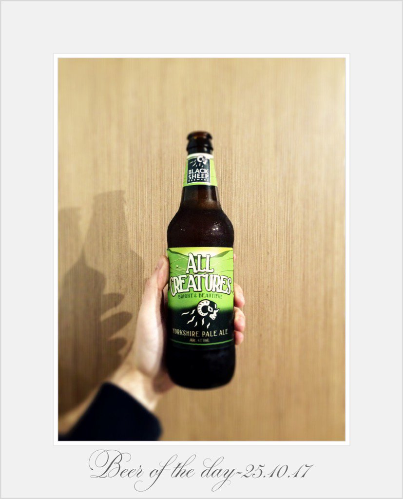 MarinovDesign's tweet photo. #Beer of the day - 25.10.2017 #BlackSheepBrewery #AllCreatures #Yorkshire #PaleAle https://t.co/99YyhpZ64I