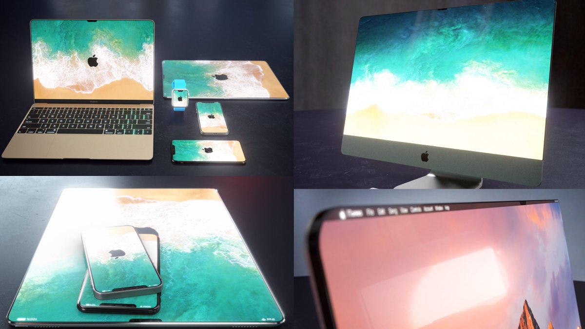 9to5mac's tweet photo. New renders imagine iPhone X notch + bezel design coming to MacBook, iMac, iPad, more [Gallery] https://t.co/Hh1ELJ5jds https://t.co/0nxQwAPXT8