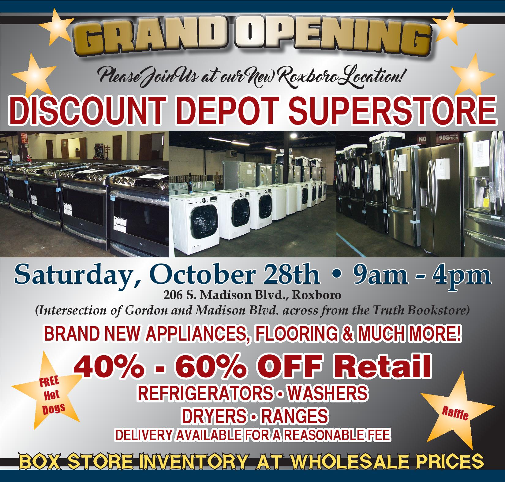 Roxboro NC Chamber on Twitter "GRAND OPENING Discount Depot