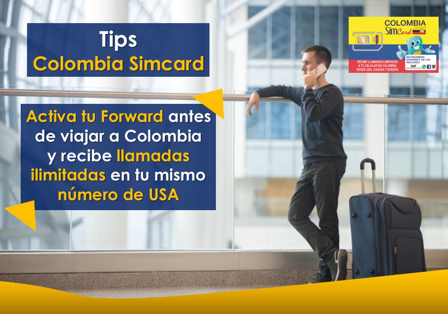 ColombiaSIMCARD's tweet image. Activa el #DesvioDeLlamadas antes de #viajar y recibe #LlamadasIlimitadas en tu mismo número de #USA con  #ColombiaSIMCARD