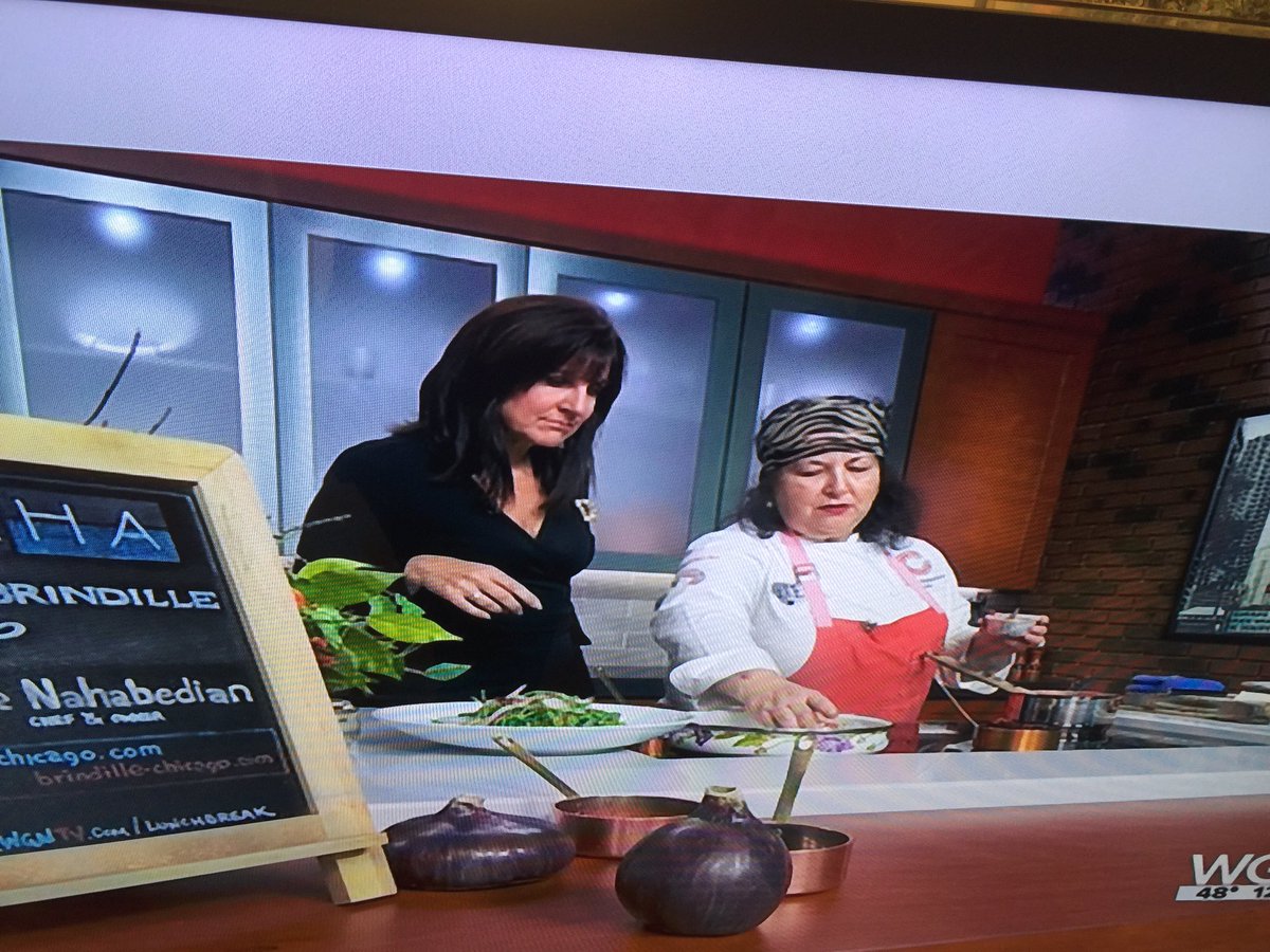 Fun to see <a href="/cnaha/">Carrie Nahabedian</a> on <a href="/WGNTV/">WGNTV</a> I love your ❤️ to help <a href="/FoodDepository/">Chicago’s Food Bank</a> Can't wait for tea <a href="/Brindille_Chgo/">BrindilleChicago</a> #socialgood #ldei #kitchenchat #NFL