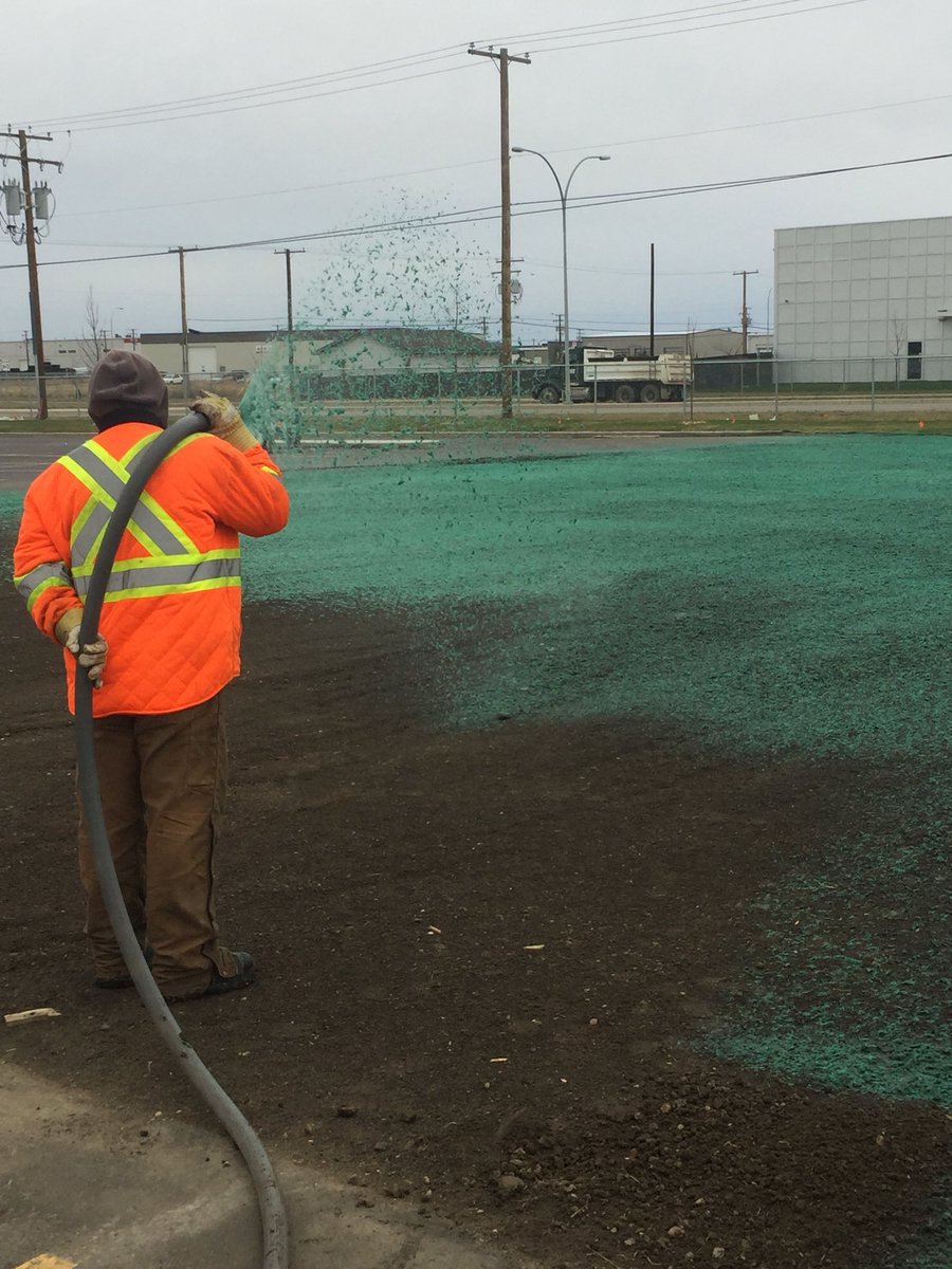rvcontracting's tweet photo. Hydroseeding the new #TimHortons on Marquis and Millar Ave in #Saskatoon ... cool morning but going very well. https://t.co/nXXwJWumpq