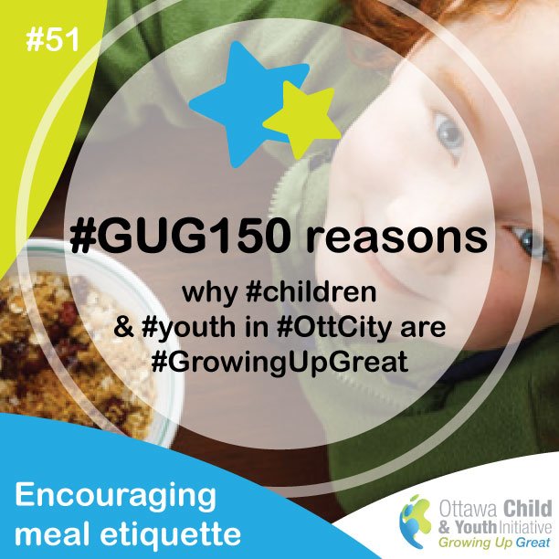 OCYI_Ottawa's tweet photo. 51) @ONFE_ROPE #children &amp; #youth say ‘please’ and ‘thank you’ with their morning meals. #GUG150 https://t.co/TG8Wl21igt