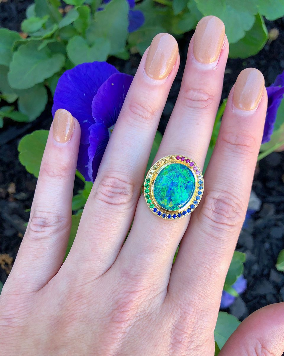 Susan_R_Jewelry's tweet photo. Today @templestclair Is Here From 10:00-5:30pm With One Of A Kind Pieces, Such As This Lightning Ridge Black Opal! 😍 #TempleStClair #Opal https://t.co/LV8qi4D7lC