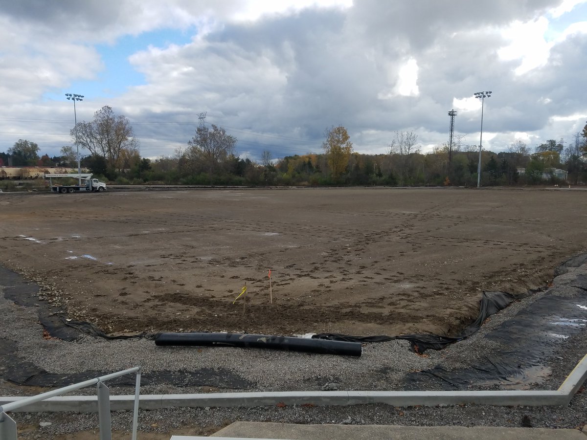 TBTOrganization's tweet photo. Lights are starting to go in! #TotalBaseball #TheBackyard https://t.co/J0pI20b7yo