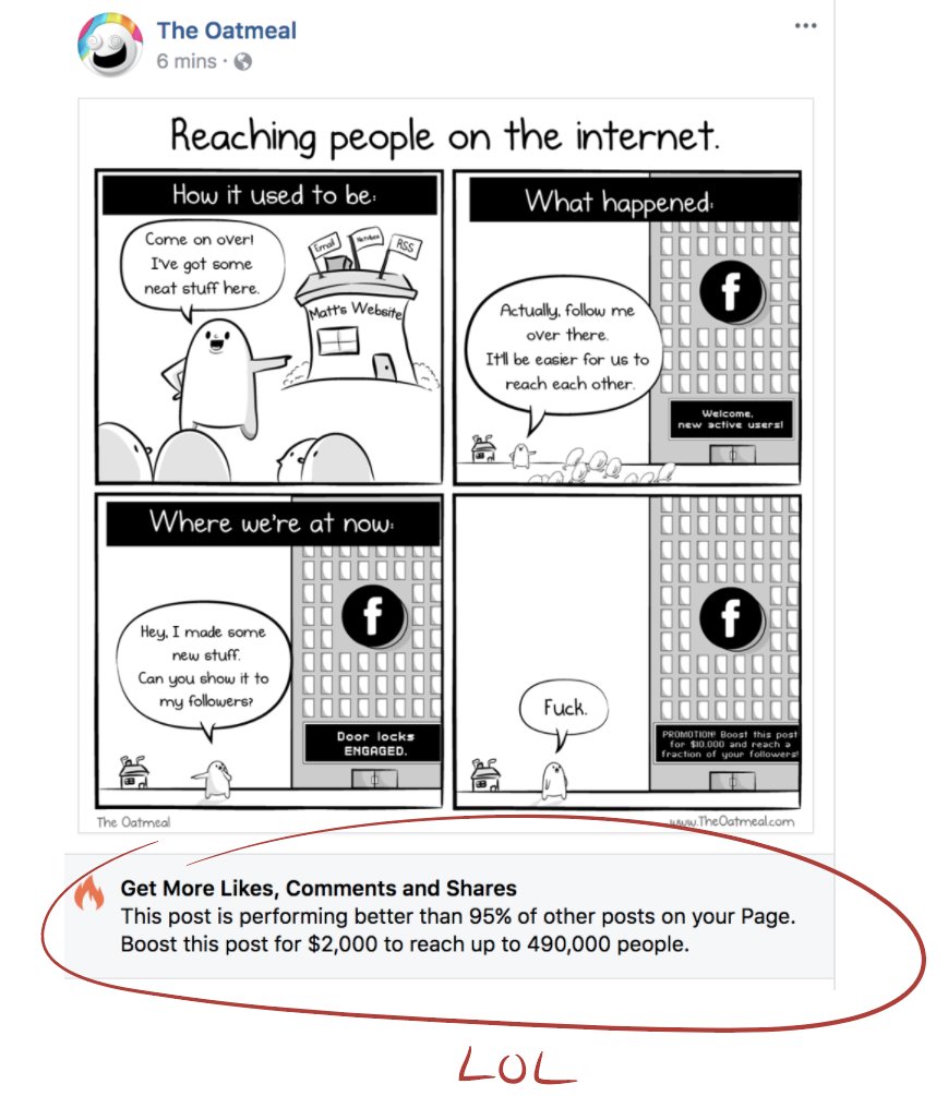 Oatmeal comic "Reaching People on the Internet