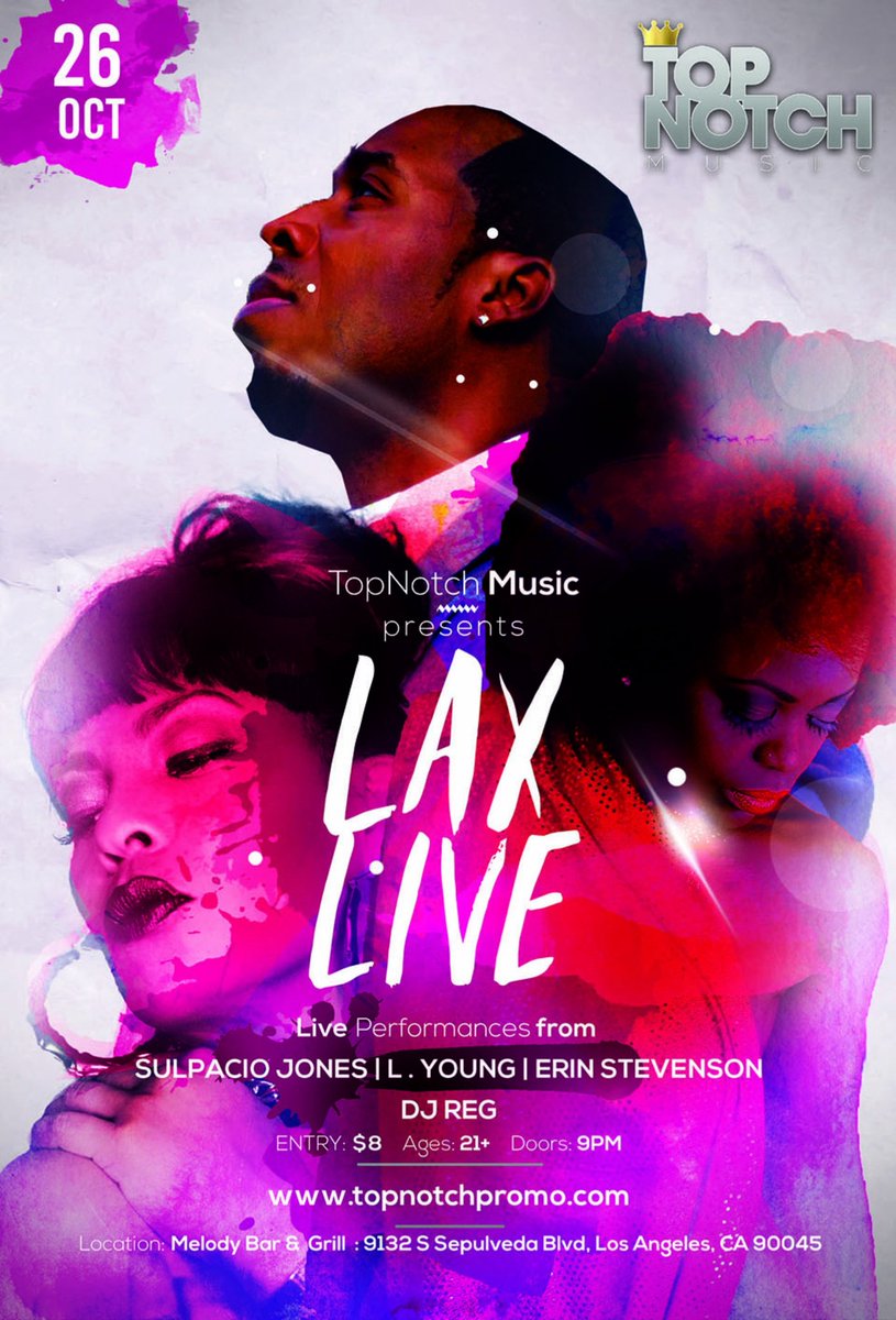 sulpaciojones's tweet image. LA!! Tomorrow night 10/26/17 #MelodyBar #liveRandB.. 3 Tight Acts.. it's Goin Down #PullUpp