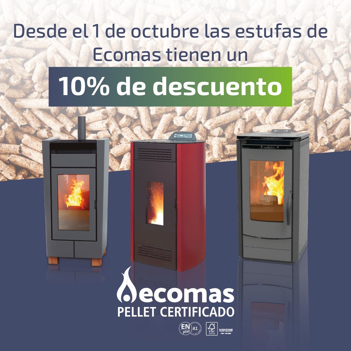 Nuestras estufas WO85 y1000EASY tienen un rendimiento de de 800 gramos de pellet Ecomas por hora aprox. Más info: ecomas.cl/estufas-calder…