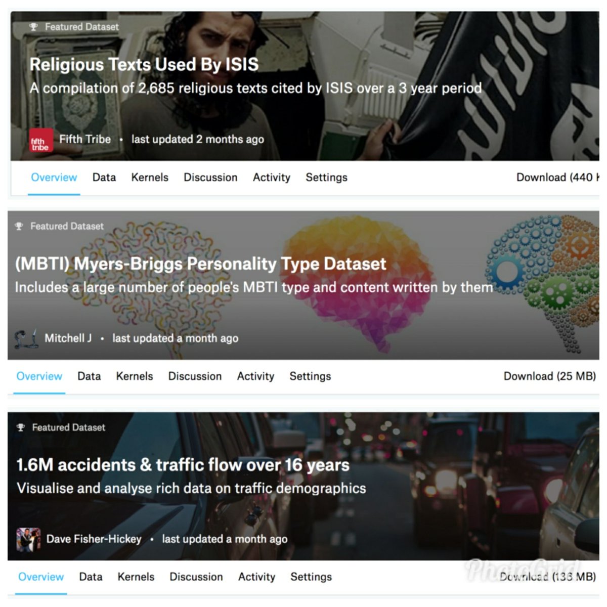 Prof_DavidBader's tweet image. Interesting #KaggleDatasets winners! #Kaggle useful for #Security #Health #Transportation #Analytics #DataScience  bit.ly/2y6Q5Oa