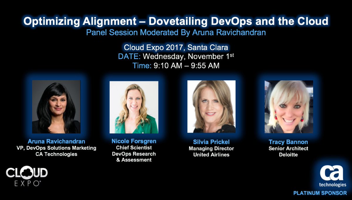 CAinc's tweet photo. Women in #DevOps Panel: How To Leverage DevOps To Drive Complex Apps To The #Cloud. Nov 1 @CloudExpo @Cainc https://t.co/VSTwPrUEpA https://t.co/NxlY0Z3RIR
