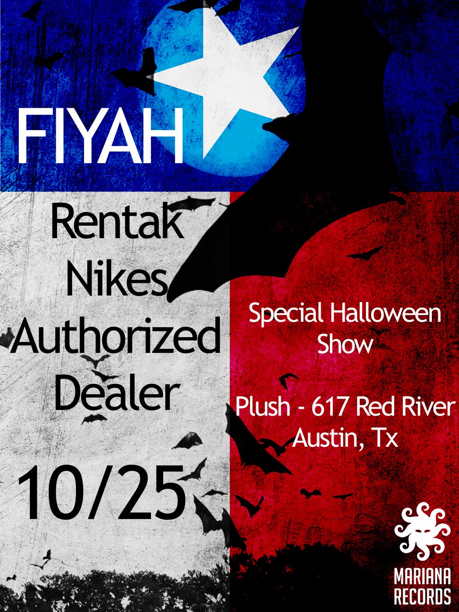 Set times for #FIYAH tonight!
10pm: <a href="/authorizeddealr/">Authorized Dealer</a> 
11:20pm: <a href="/RentakMusic/">Rentak</a> 
12:40pm: <a href="/Nikesrunsfast/">Nikes</a> 
21+ NO COVER! #jungleismassive