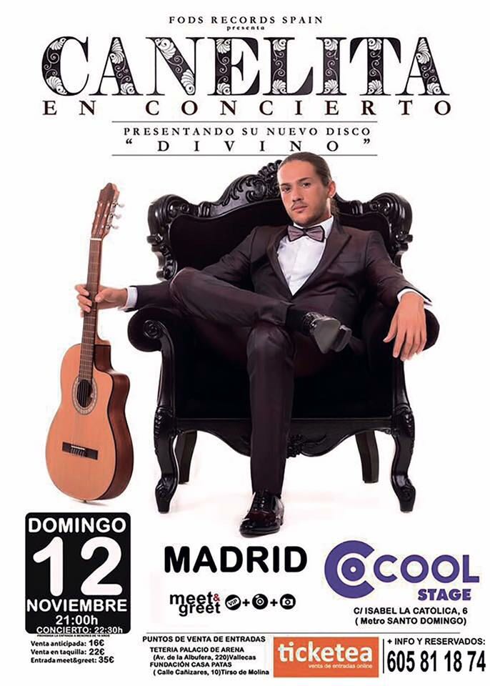 El 12 de noviembre no os podéis perder el concierto de <a href="/canelitareal/">C A N E L I T A</a> presentando su nuevo disco #Divino en la sala @coolstagemadrid