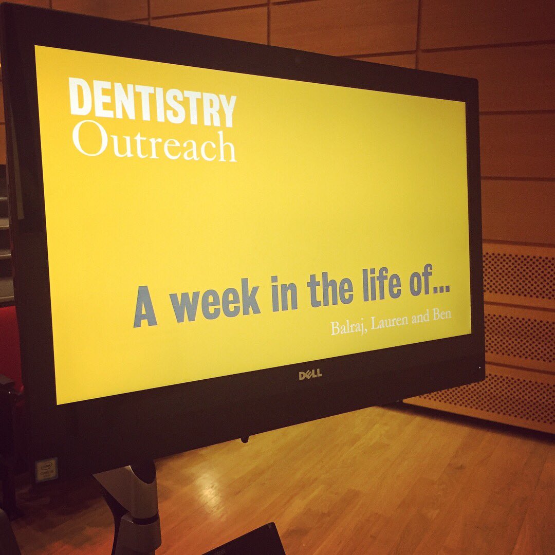 DentalOutreach's tweet photo. Thank you to Bal, Lauren + Ben for our Dental Outreach evening lecture on life as a Dental student! https://t.co/Y0WEAbiUqU