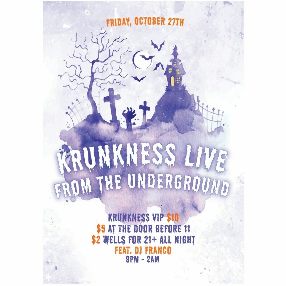 KrunknessEnt's tweet photo. Krunkness is coming live from the underground! Sexy but Nasty Halloween!! https://t.co/pedtP1zZBS
