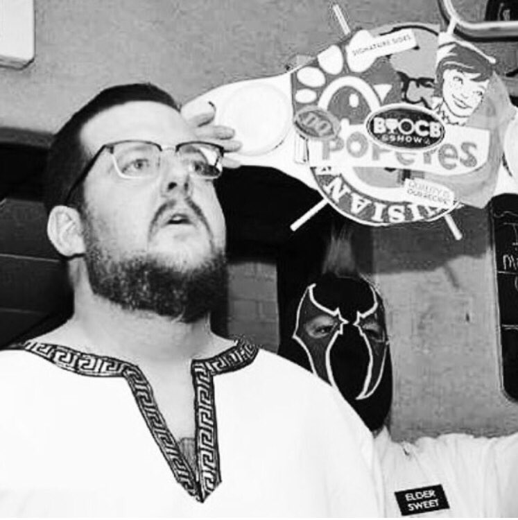 elder_sweet's tweet photo. FINALLY, @byocbalex, #therealFastFoodJesus is going to bring his pleasures upon @SAgCpodcast. The Champ Is HERE! (@SAgCpodcast photo credit) https://t.co/RgAz1tATrh