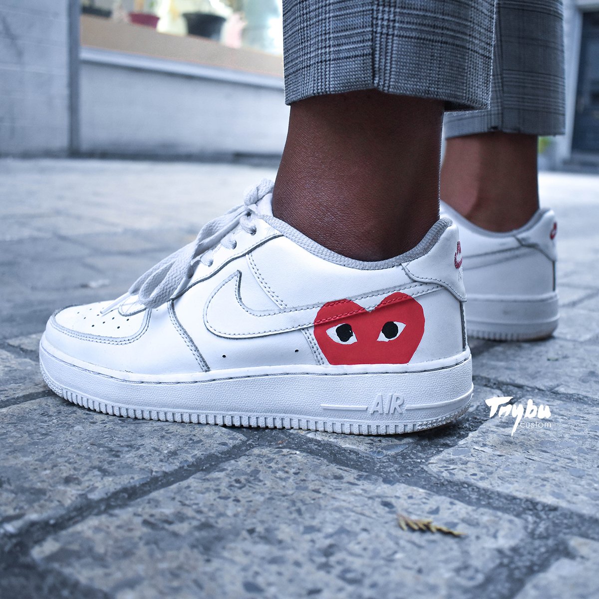 nike air force 1 x comme des garcons red custom
