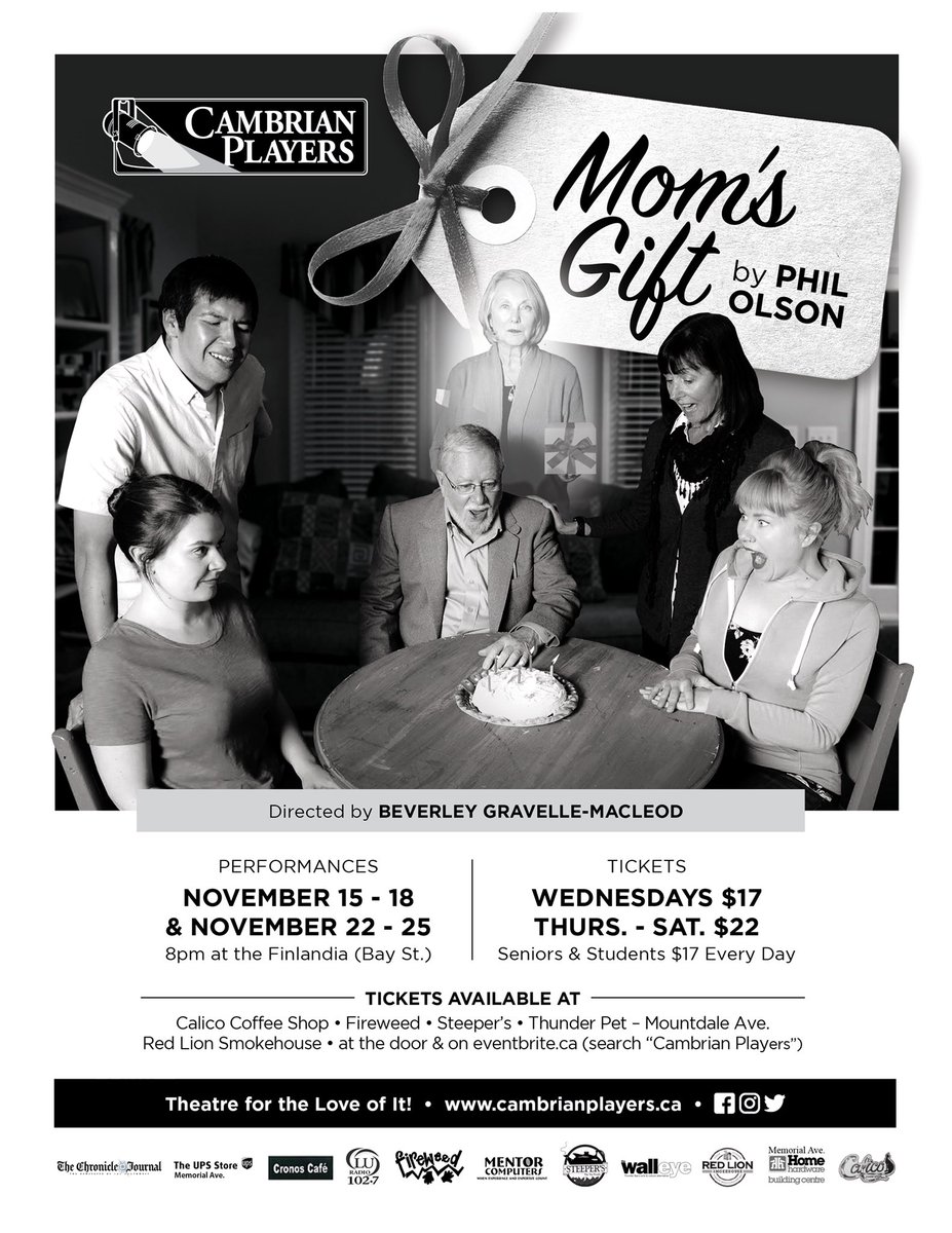 CambrianPlayers's tweet photo. Tickets on sale now! Calicos, Steepers, Red Lion, Fireweed, Thunder Pet -Mountdale Ave and Eventbrite.ca https://t.co/gY3BlY9S9Q