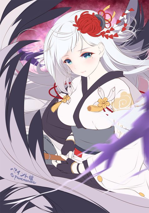 翔鶴の下塗りが完了しました。立ち絵とSDの衣装を真剣に観察しても後ろに回された赤い縄をはじめ、よくわからいところがありますので、自分の理解で描きました。間違えてしまったらごめんなさい。 #アズールレーン 