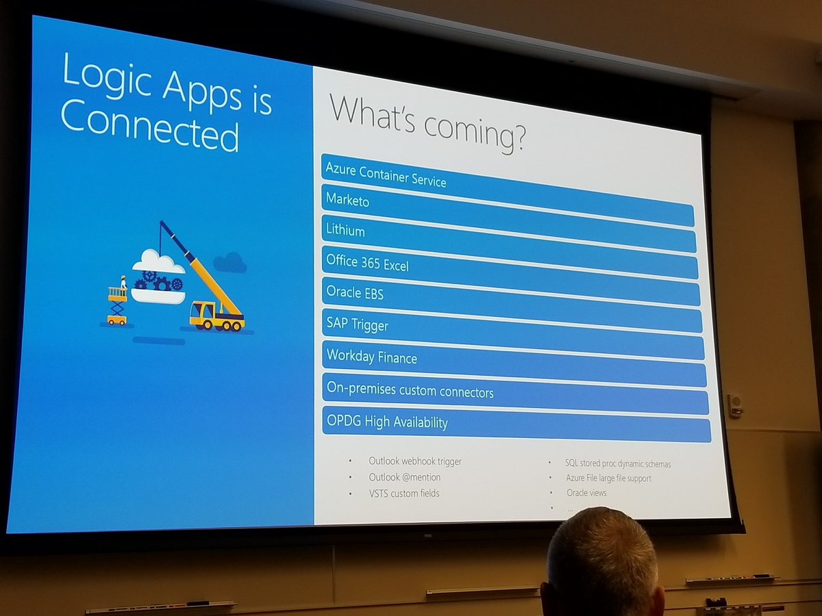 rseroter's tweet photo. If your software doesn't integrate with @logicappsio, does it actually exist? Impressive list of ~180. More coming. #Integrate2017 https://t.co/NZbaUWeZwb