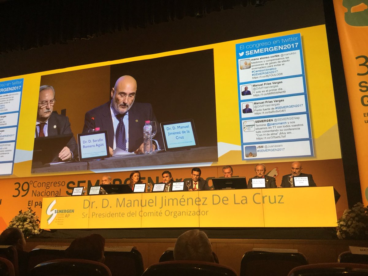 SEMERGENap's tweet photo. El Dr. Jiménez, Presidente del Comité organizador, agradece a todo el equipo organizador, comités y a la @EASPsalud #SEMERGEN2017 https://t.co/9YCbfhAyUI