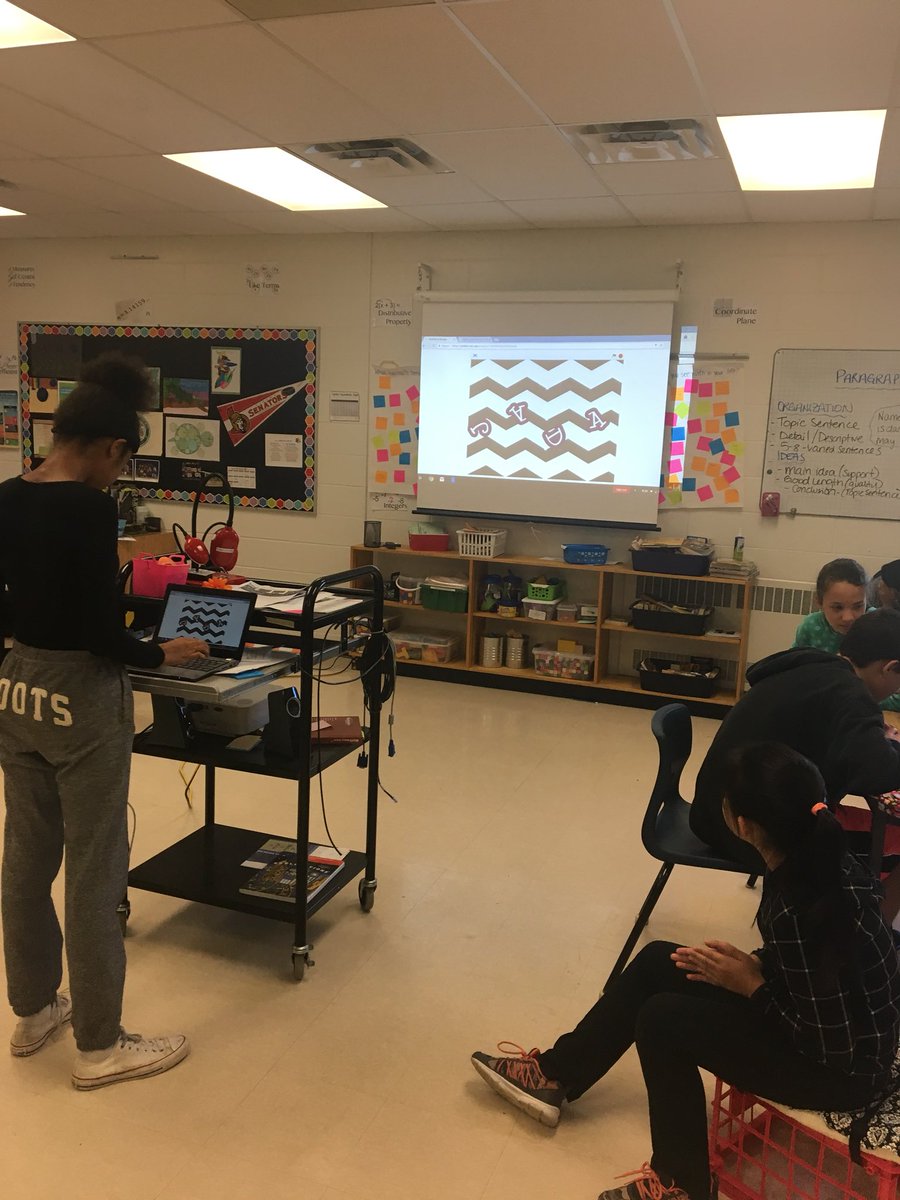 msbishop14's tweet photo. Our first project is complete! Ss loved sharing their projects with the class! Many different results. #codinginmiddleschool @GlenCairnPS https://t.co/bflWMso8dI