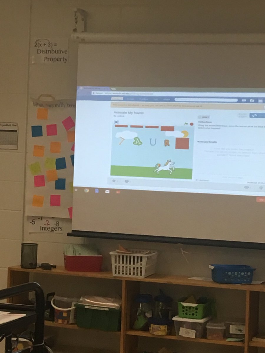 msbishop14's tweet photo. Our first project is complete! Ss loved sharing their projects with the class! Many different results. #codinginmiddleschool @GlenCairnPS https://t.co/bflWMso8dI