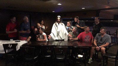 finnspin's tweet photo. Loving this @TheGoGame  photo challenge to recreate a famous image.  OMJ? #bestlighting #teambuilding #austin https://t.co/zZzdKvRbVd