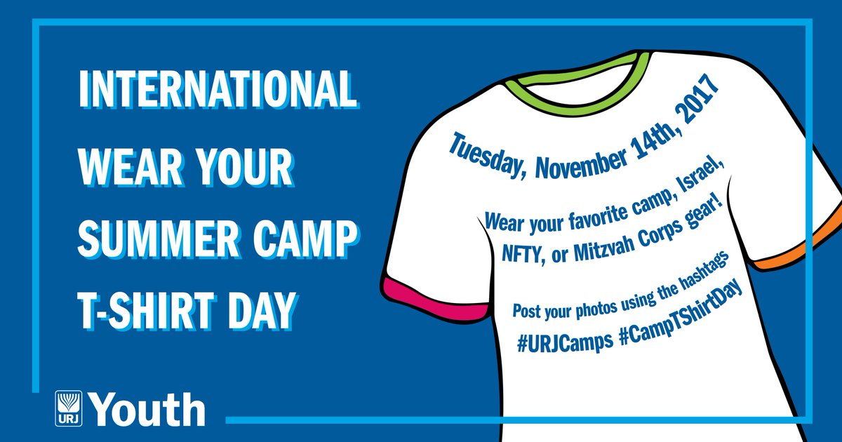 nfty's tweet photo. Raid your closet, look through your drawers and get ready to show your pride -- International Wear Your Summer Camp T-Shirt Day is coming! https://t.co/SUxClxIT2S